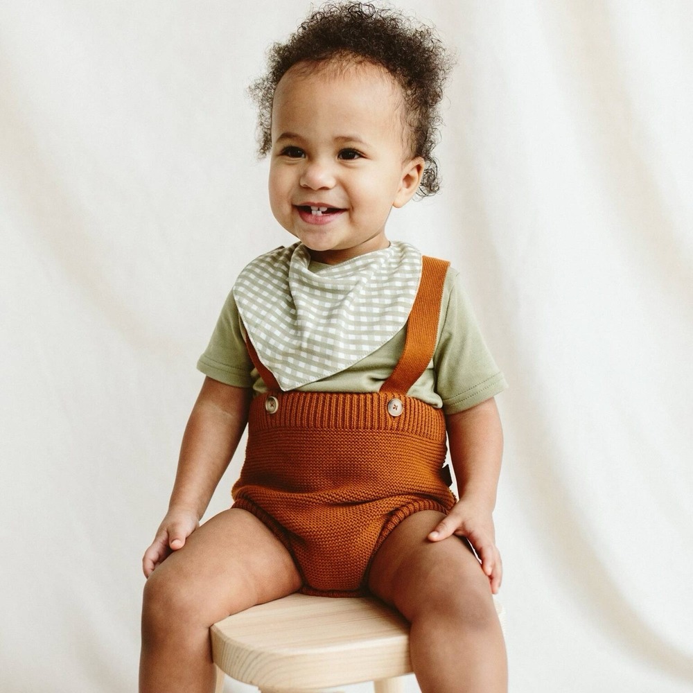 Goumi Kids Knit Suspender‎ Bloomers Size 2T Sienna Toddler Organic Cotton Short